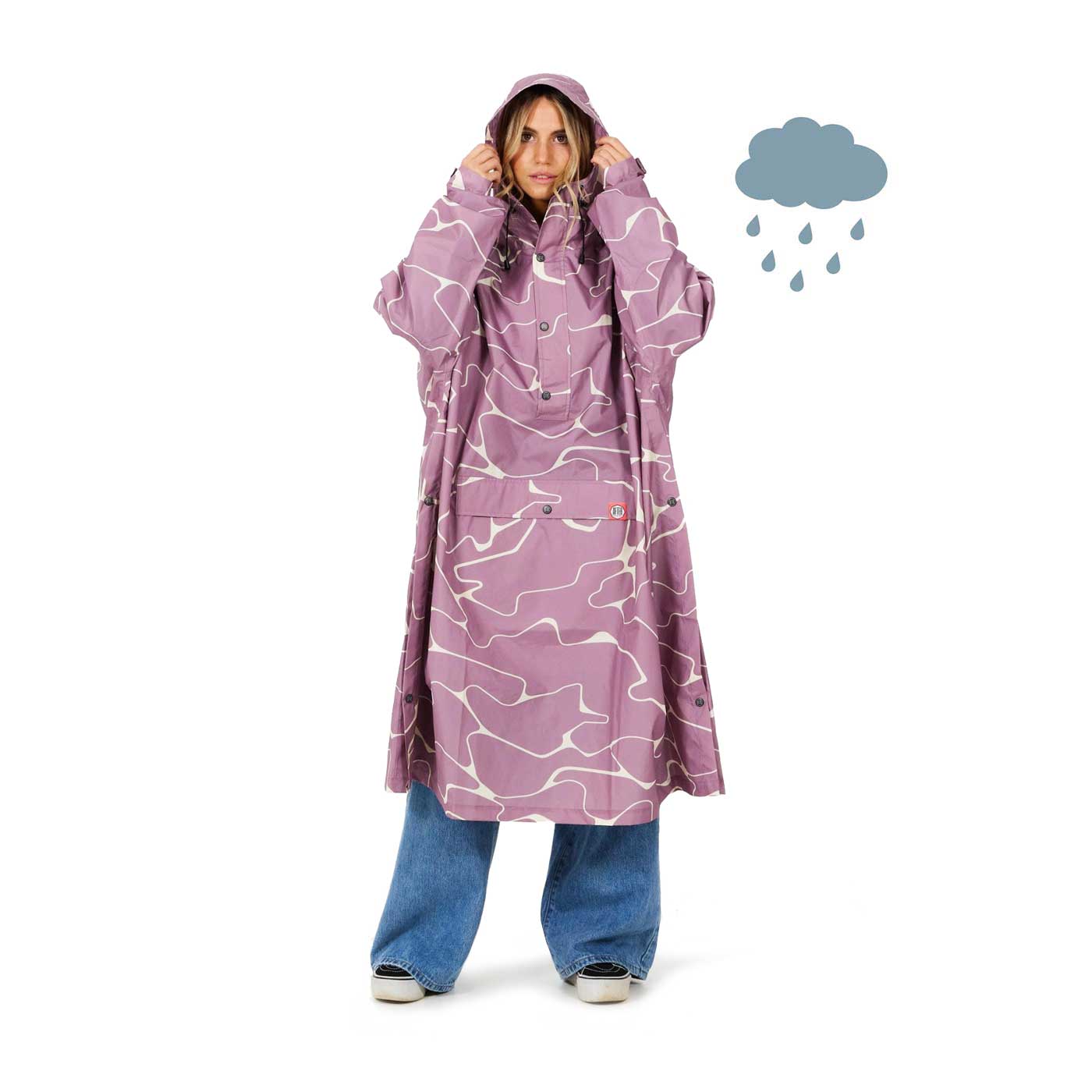 Lietus pončo mētelis After Essentials Rain – Dusty Rose