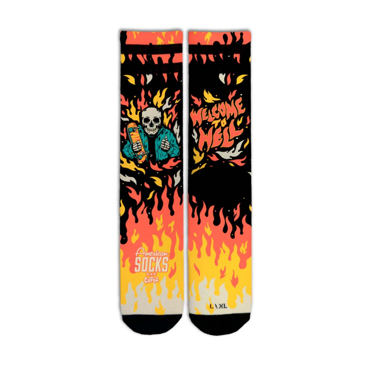 Pusgarās zeķes American Socks Mid High Welcome To Hell