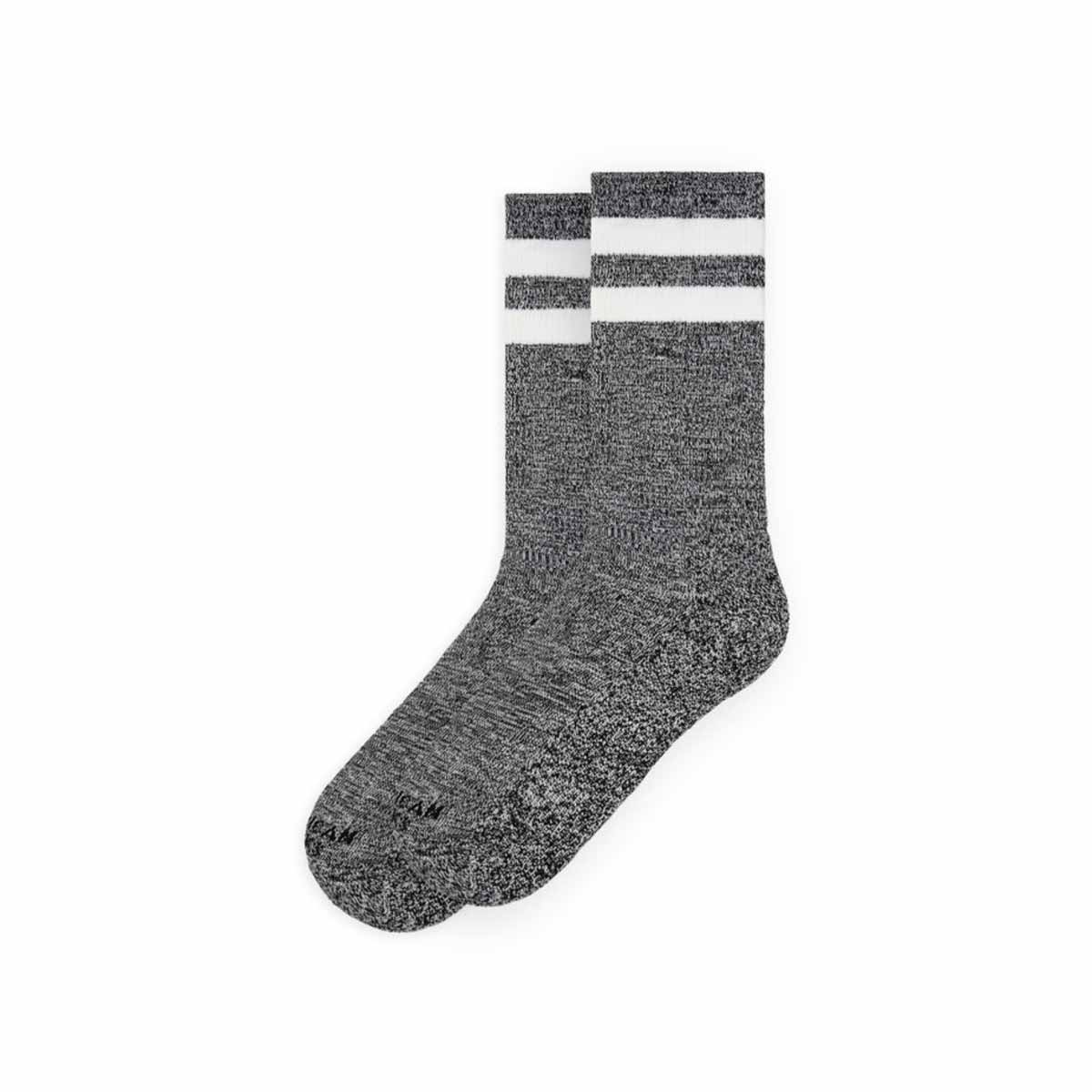 Pusgarās zeķes American Socks Mid High White Noise – pelēkas ar baltu