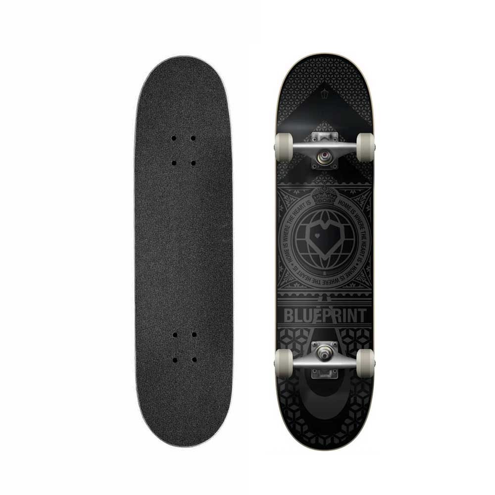 Blueprint Home Heart Black/Gray Complete Skateboard – 7.75