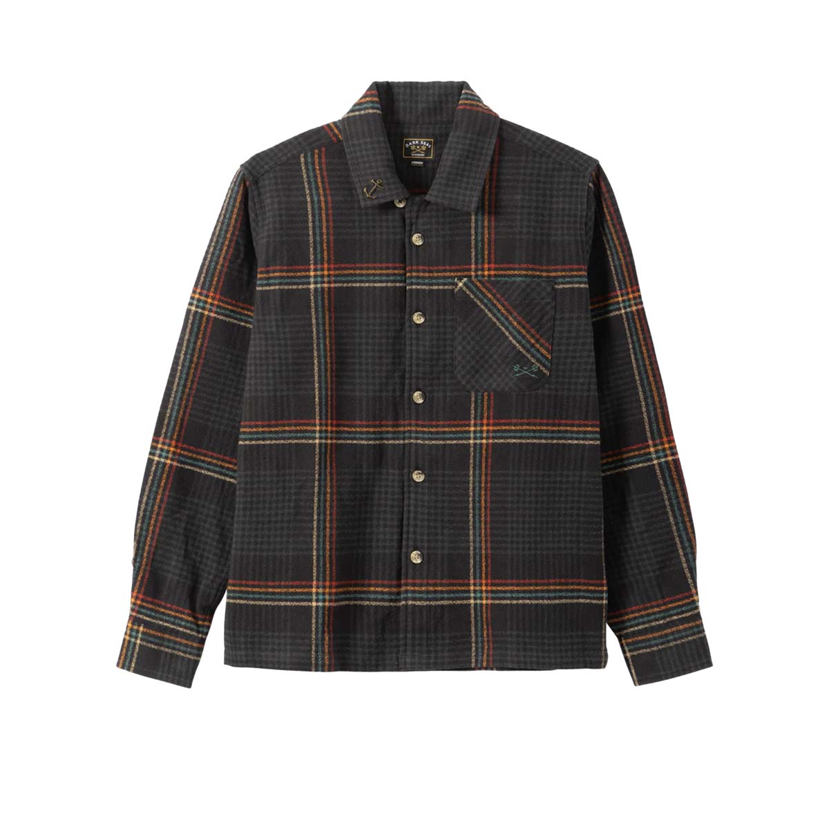 Bieza flaneļa krekls Dark Seas Blanton Shirt – melns