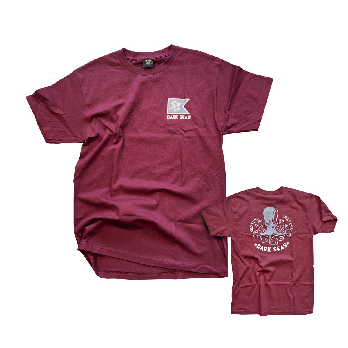 Dark Seas Illusion Pigment S/S T-krekls – Burgundy sarkans