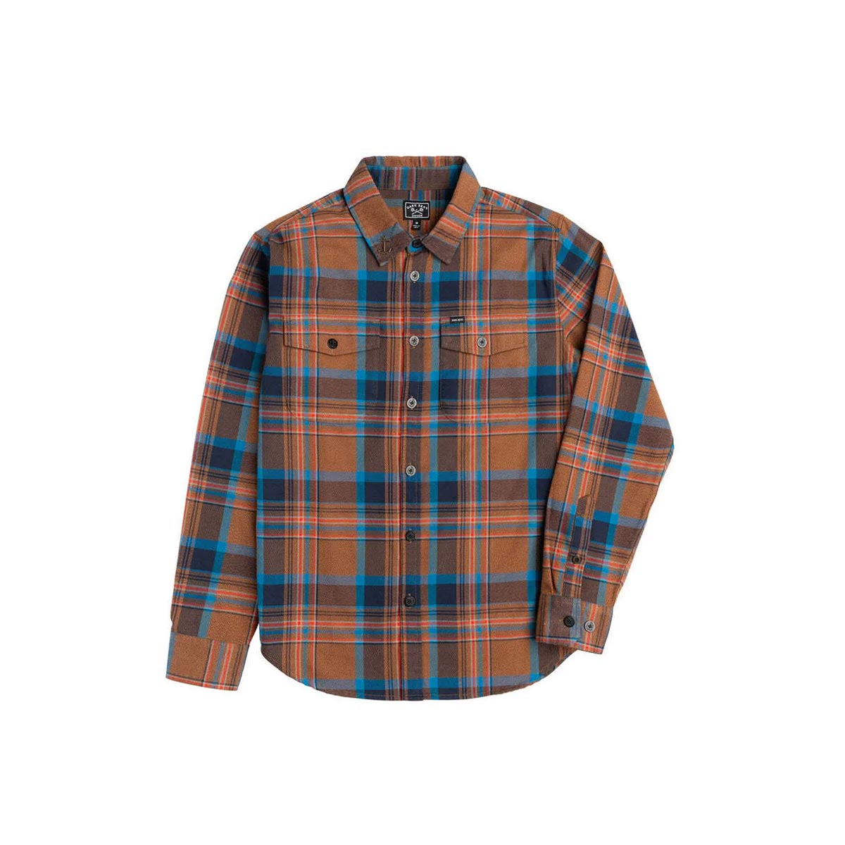 Dark Seas Summit Flannel Shirt – Brown/Navy