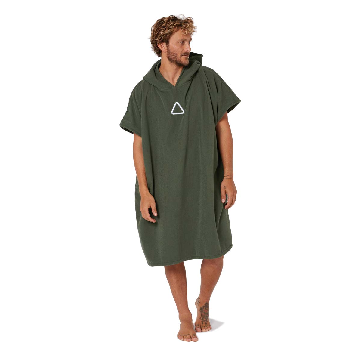 Follow Hooded Towlie pončo – olīvju