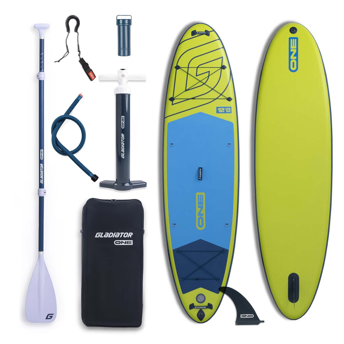 Gladiator One 10.8 piepūšamais SUP dēlis, laima zaļš – 300 L