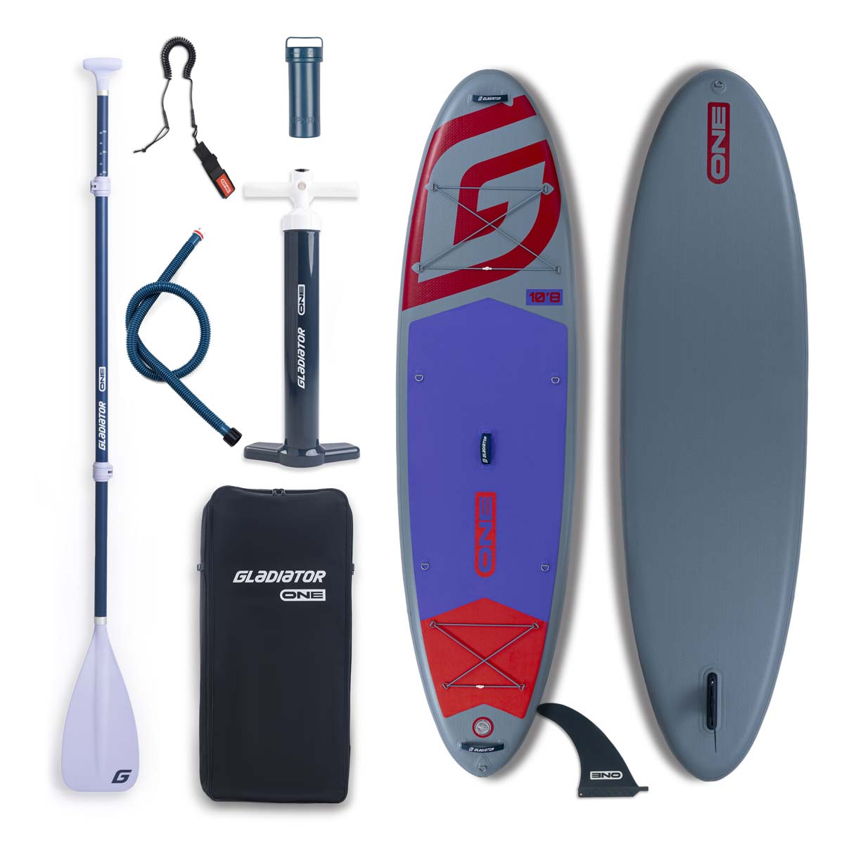 Gladiator One 10.8 SUP Board package, Red – 300 L