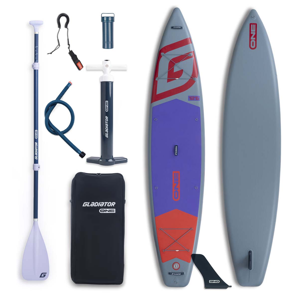 Gladiator One 12.6 piepūšamais SUP dēlis, sarkans – 300 L
