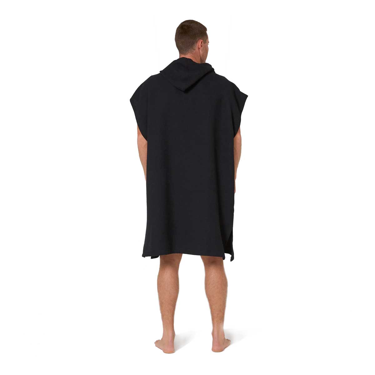Ocean & Earth Waffle Hooded pončo dvielis – melns