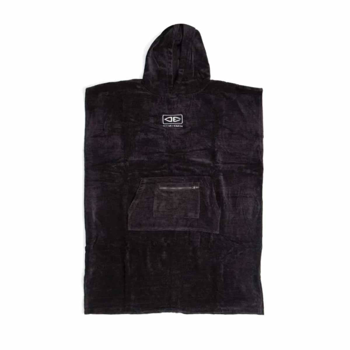 Ocean & Earth Corp Hooded Poncho pončo dvielis – melns