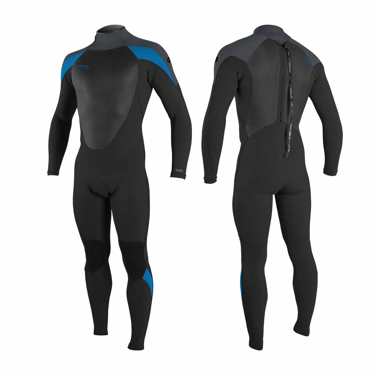 O'Neill Epic 4/3 Back Zip Full Wetsuit – Blk/Graph/Baliblu P91