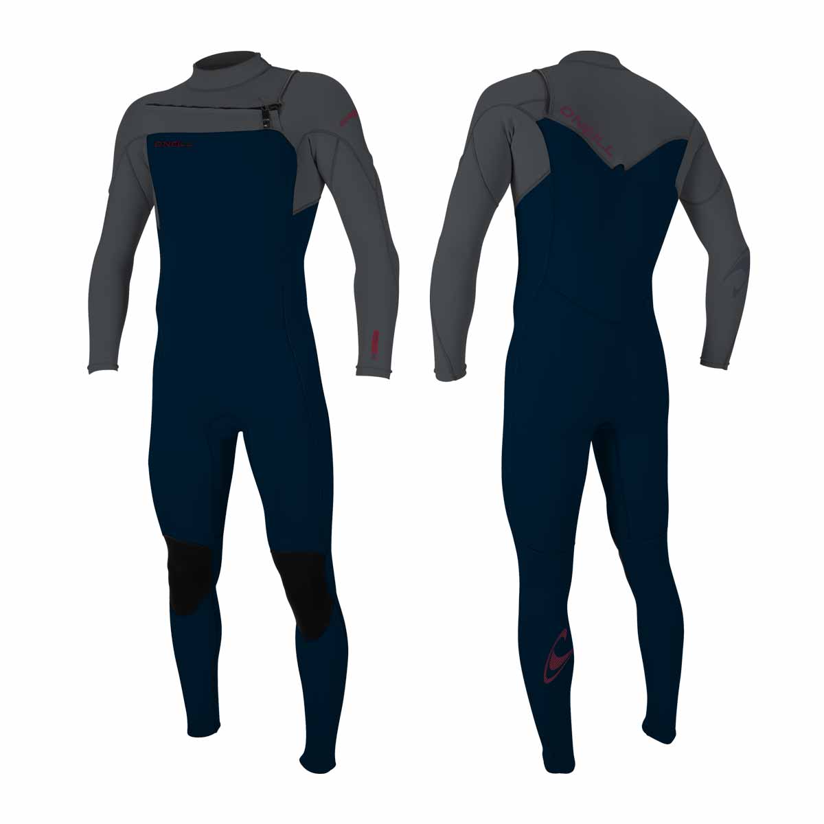 Garais hidrotērps O'Neill Hammer 3/2 mm Chest Zip – Tumši zils ar pelēku IL2