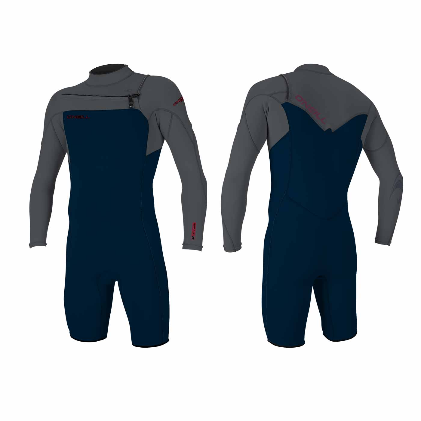 O'Neill Hammer 2mm Chest Zip L/S Spring hidrotērps – Tumši zils ar pelēku IL2