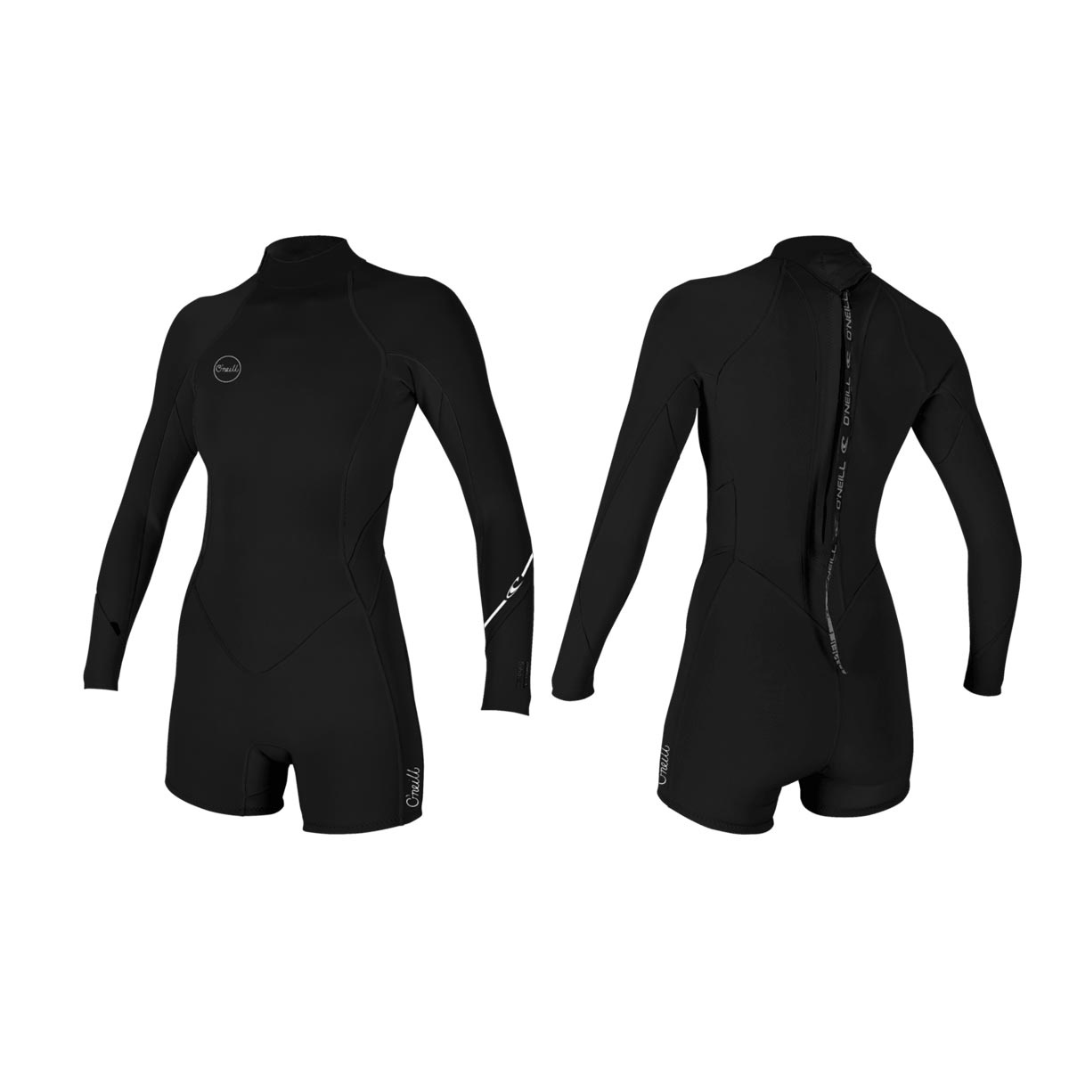 O'Neill Wms Bahia 2/1 Back Zip L/S Spring Wetsuit – Black A05