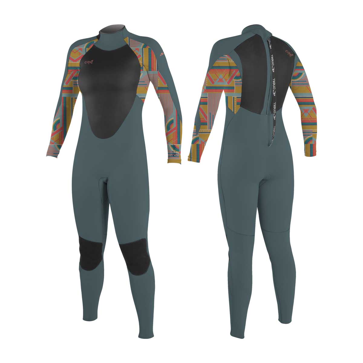 O'Neill Wms Epic 4/3 Back Zip Full Wetsuit – Shade/Arta Geo IF9