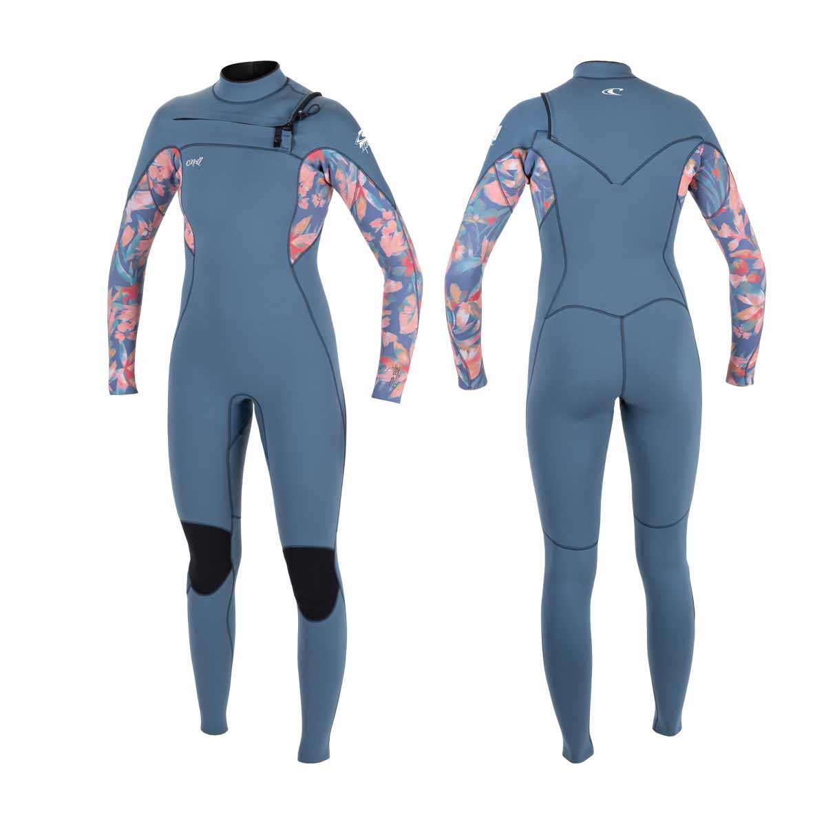 O'Neill WMS Epic Chest Zip Full 4/3mm hidrotērps sievietēm – Copenblu/Ptdtrpcs IL5