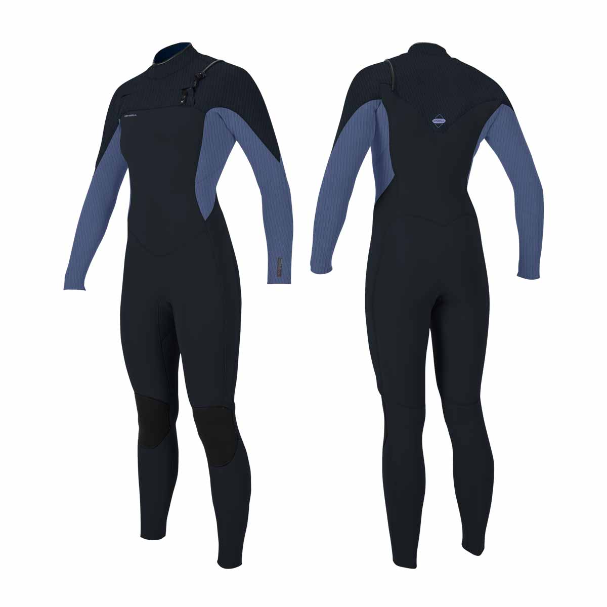 O'Neill WMS HyperFreak Chest Zip Full 4/3+ mm Wetsuit – Carbon/Lilly IC3