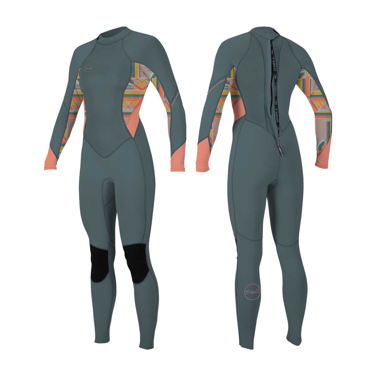 O'Neill WMS Bahia FL full 3/2 mm Wetsuit – Shade/Arta Geo/Burnt Coral IF3