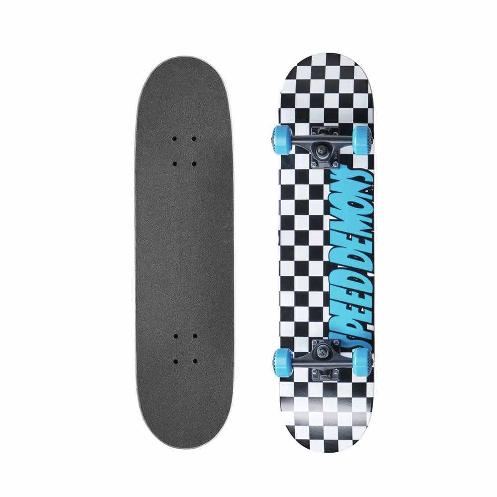 Speed Demons Checkers Black/Blue Complete Skateboard – 7.25