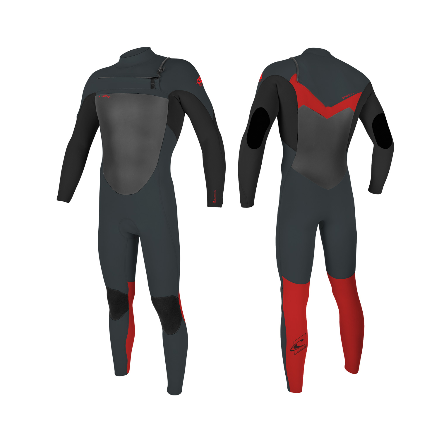 O'Neill Youth Epic CZ full 4/3 mm Wetsuit – Gunmetal/Black/Red GS8