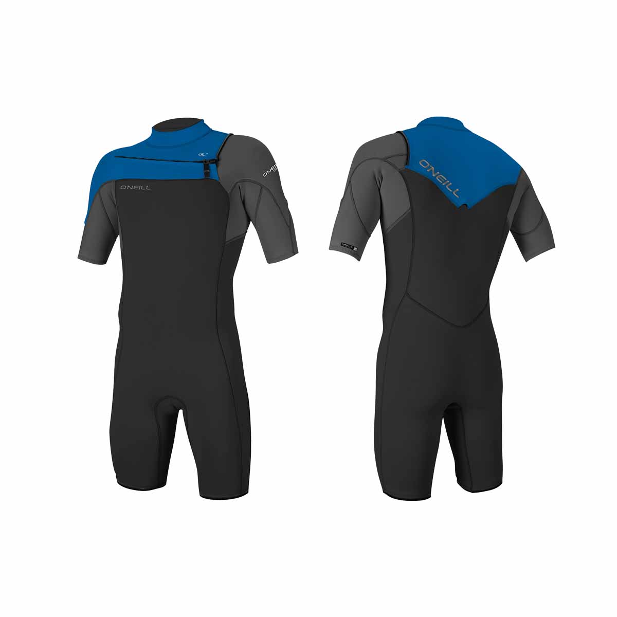 O'Neill Youth Hammer 2mm Chest Zip S/S Sring Wetsuit  – Black/Graph/Ocean EQ6