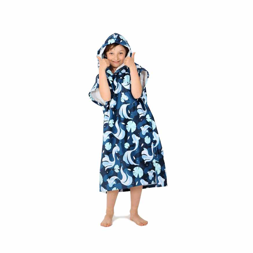 Pārģērbšanās dvielis bērniem After Essentials Poncho Kids – Ūdens Lillija