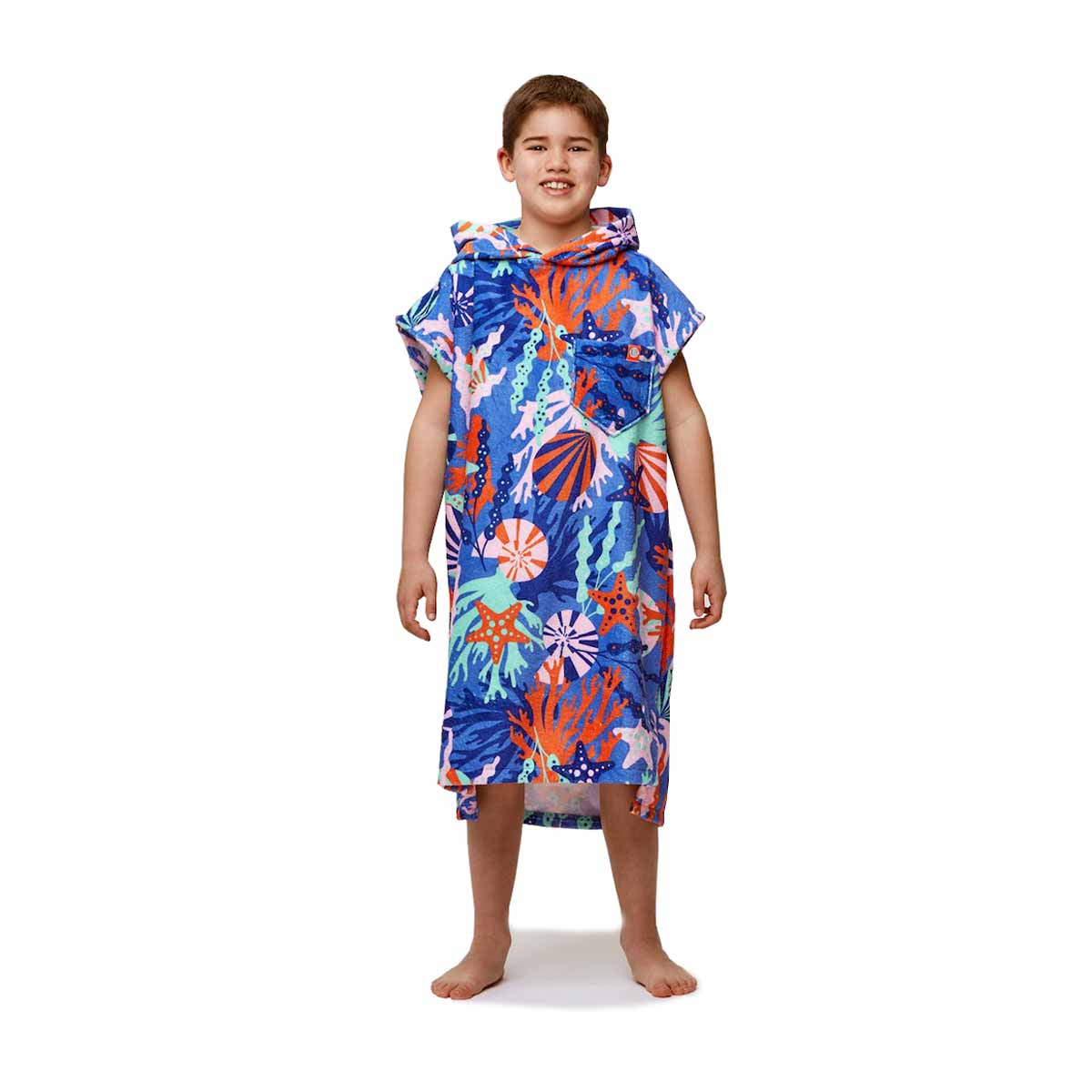 After Essentials Poncho Kids pārģērbšanās dvielis bērniem – Koraļļu rifs