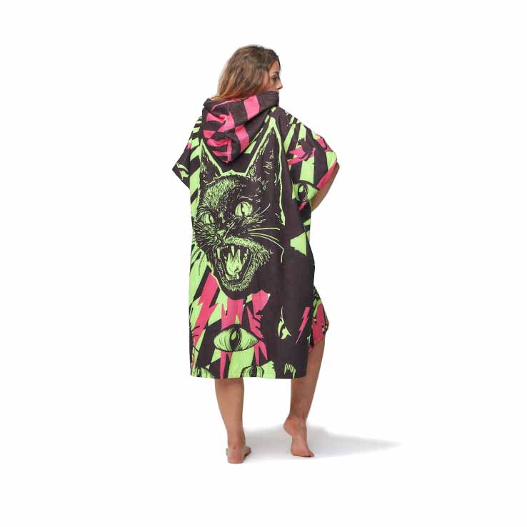 After Essentials Poncho Towel – Wild Cat Acid Green