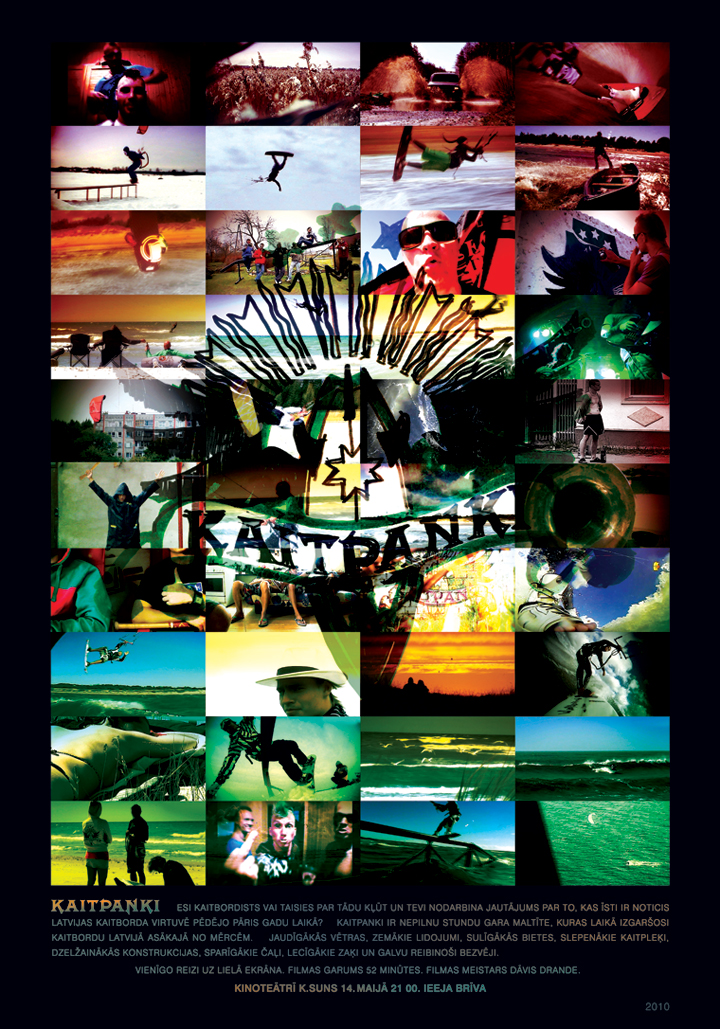Filmas Kaitpanki plakāts pirmizrādei kinoteātrī K-Suns