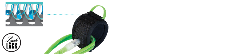 LEASH LOCK: Advanced hook-&-weave design is softer, lighter & 50% stronger hold than traditional velcro