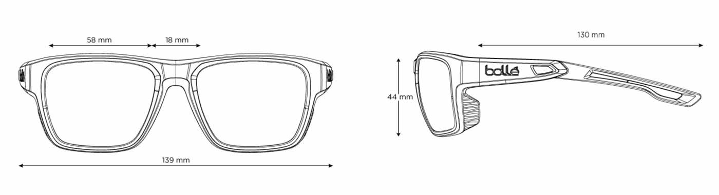 Sunglasses Bollé Airdrift Sky Blue Polarized Cat 3 – Black Matte Acid. Excellent visibility and 100% UV protection with these classic polycarboante lenses. The grey base helps maintaining natural color perception. Frame parameters.