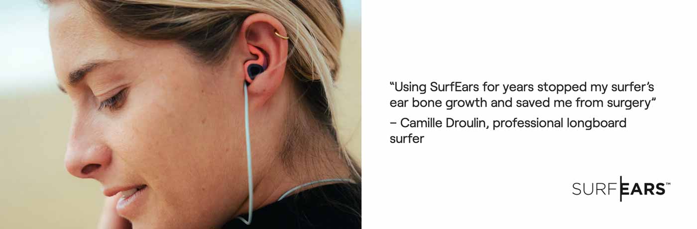 SurfEars 4.0 earplugs protects your ears while retaining full hearing and balance, allowing you to focus on catching waves without distractions. Built tougher, the reinforced core and mesh offer long-lasting performance, and the new wingless option adds comfort under winter hoods or for smaller ears. Made partly from recycled ocean plastics and repurposed silicone, SurfEars 4.0 helps reduce plastic waste while delivering high performance. Protect your ears and the planet with SurfEars 4.0. They come with changeable parts in different sizes that allow you to customize them for your ears in order to find a comfortable and secure fit.